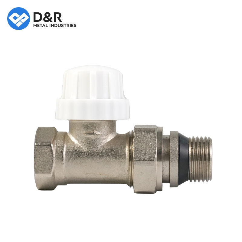 D&R DN15 Pressure 1.6MPa Brass Angle Plastic Pipe Thermostatic Radiator Valve for Heating Temperature Control HVAC