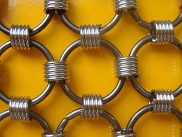 Durable Brass Finish Architectural Ring Mesh for Stylish Interiors