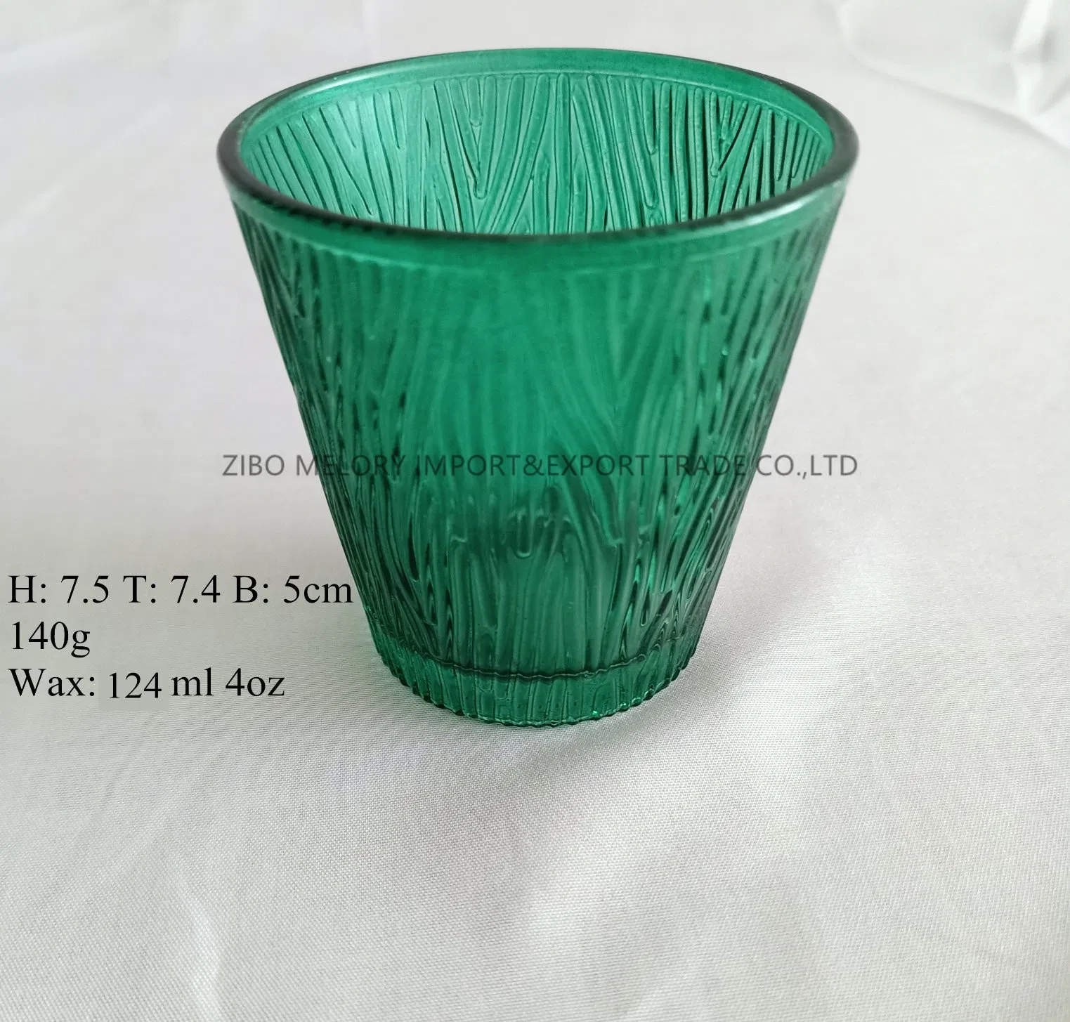 Стеклянная банка коническая с узорами, цветная