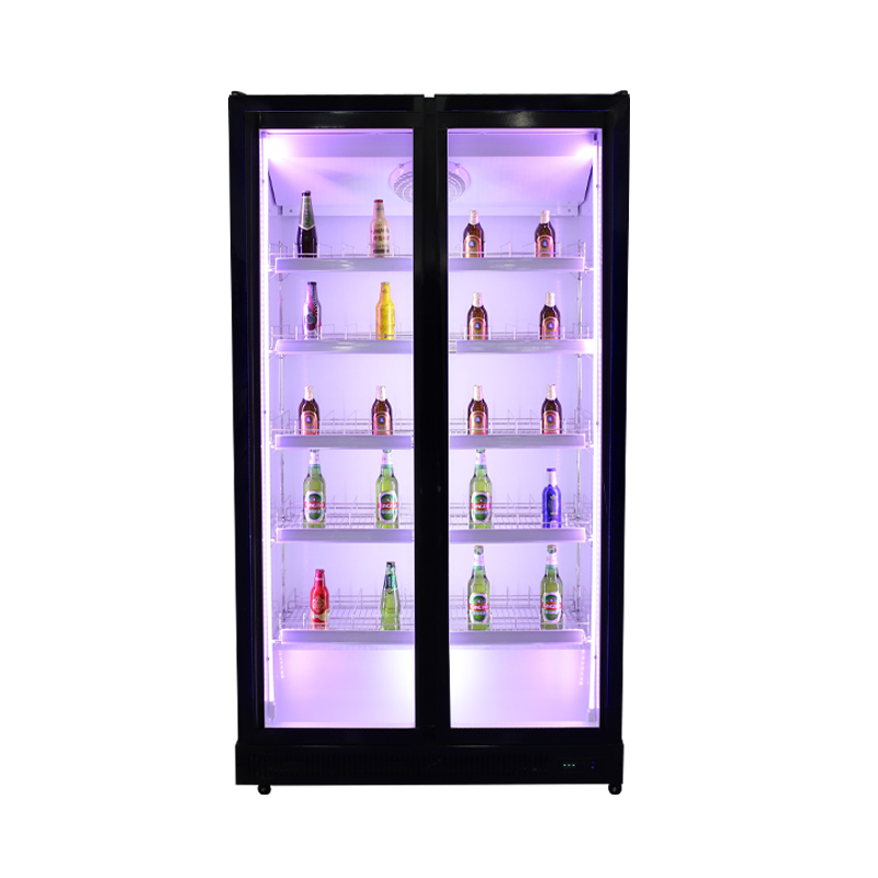 "Glass Door Commercial Freezer and Refrigerator for Display Use"