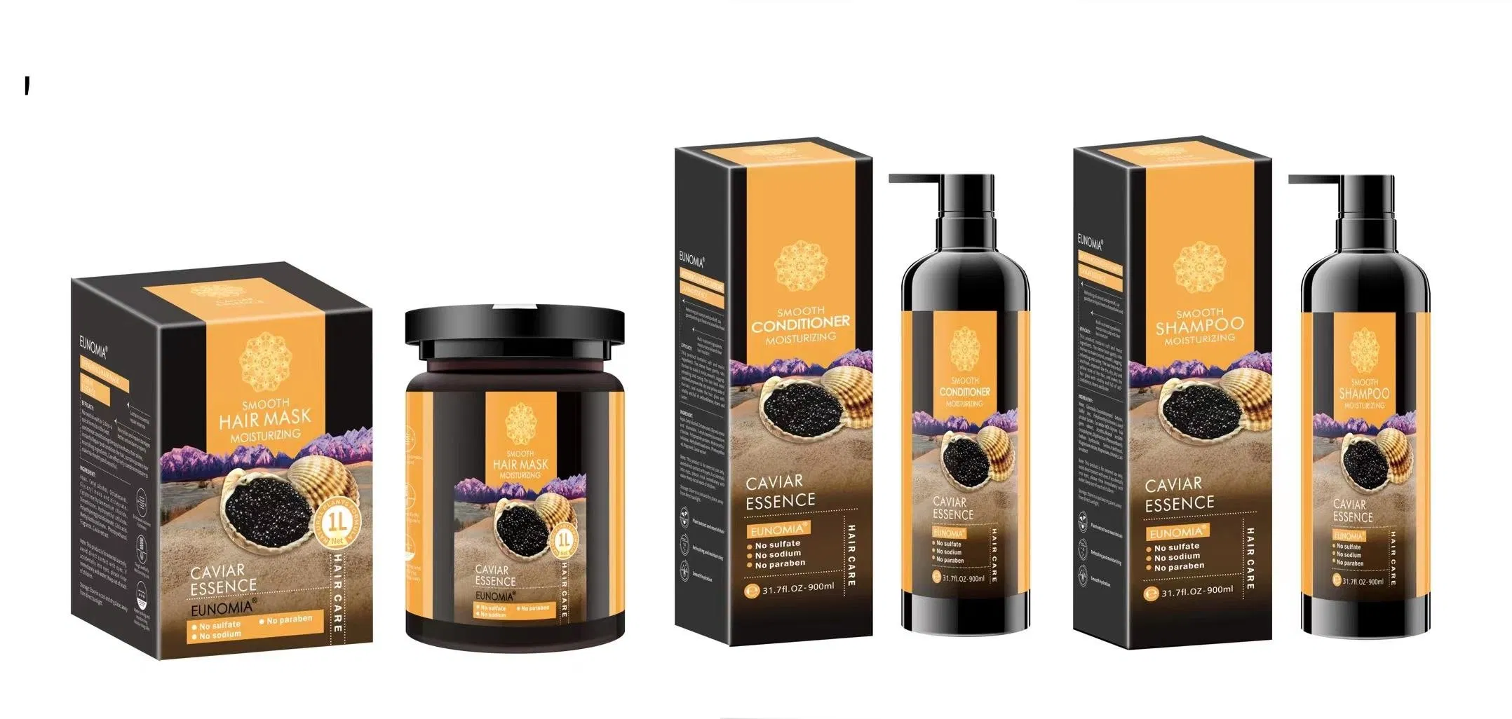 Caviar and Keratin Essence for 900ml Hair Shampoo and Conditioner Salon Level Professional for Hair Care Treatment