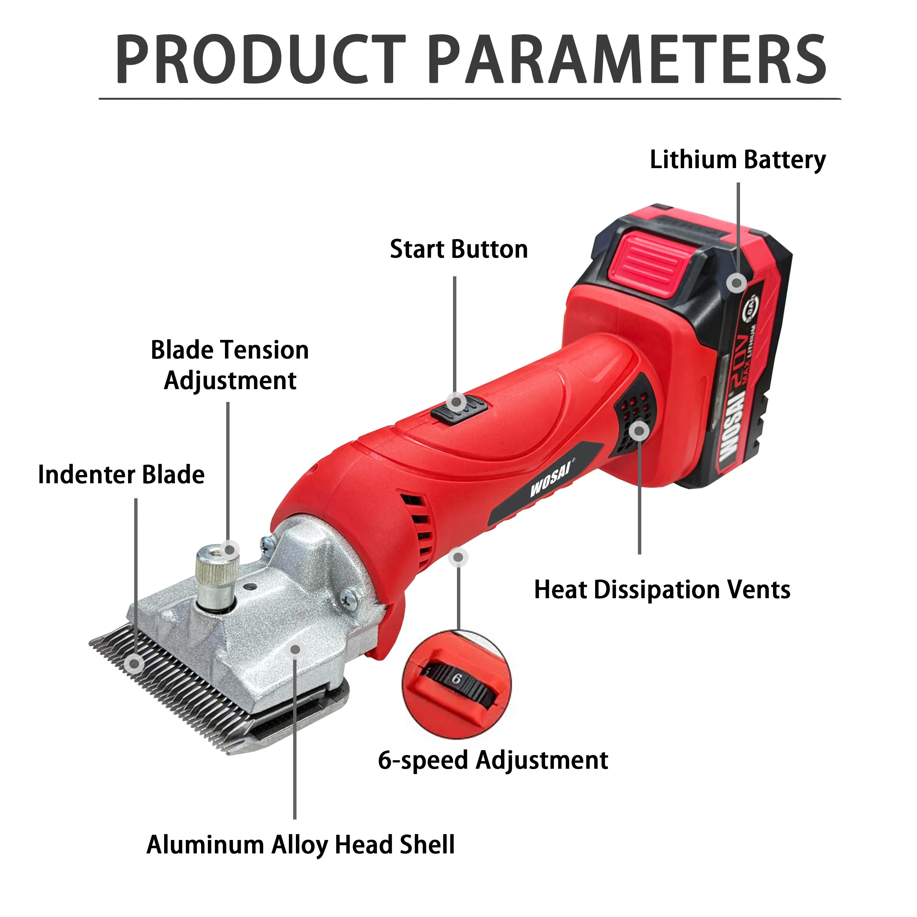 Электрические ножницы Wosai для стрижки шерсти животных