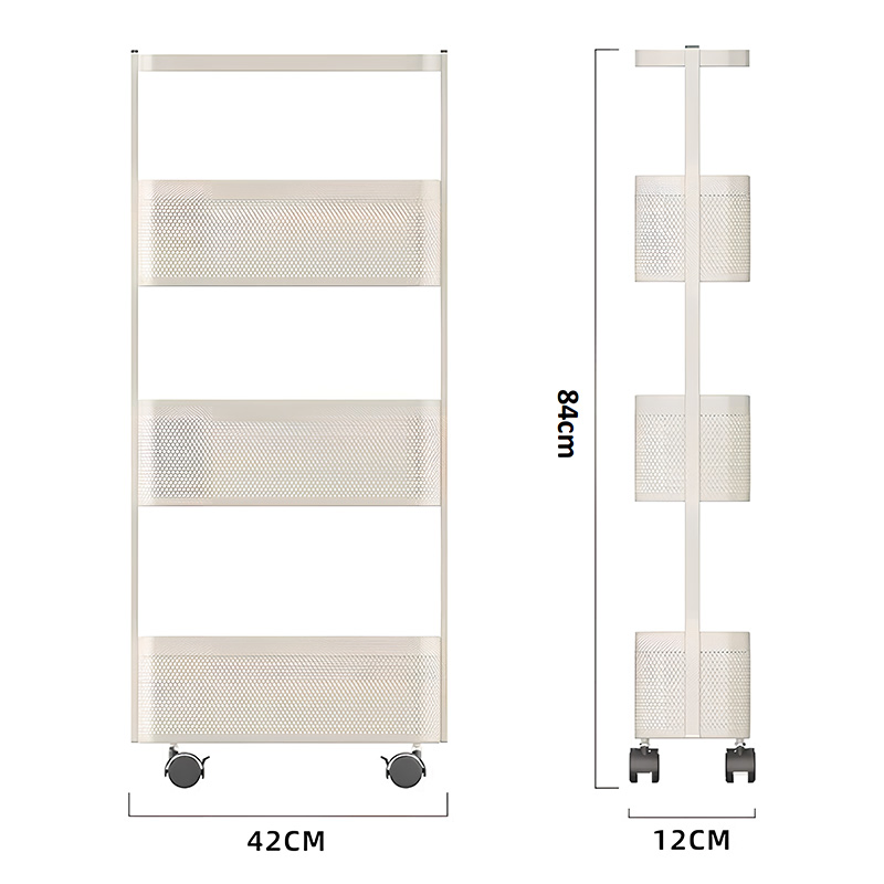Узкий тележка-органайзер для щелей холодильника, кухонный стеллаж