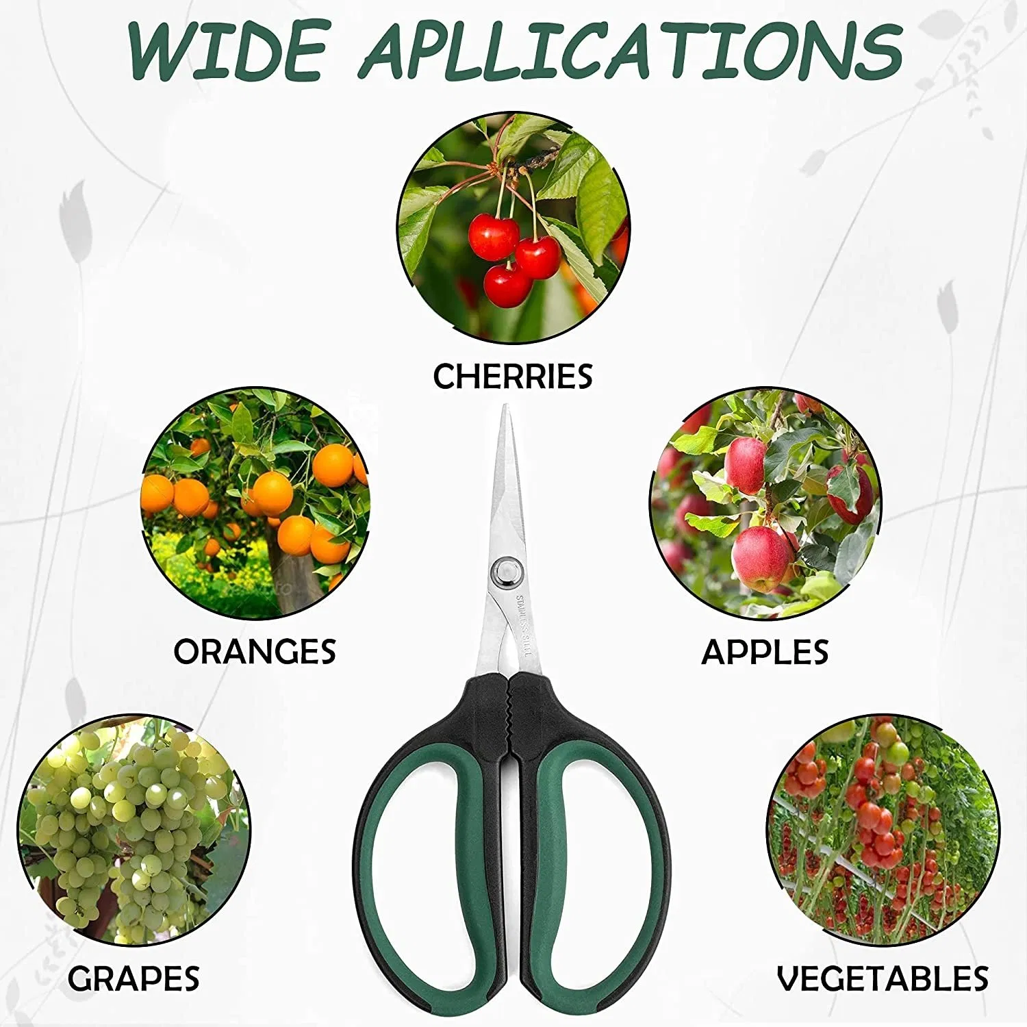 Stainless Steel Garden Bonsai Pruning Shears with 60mm Straight Blade Pruning Scissors