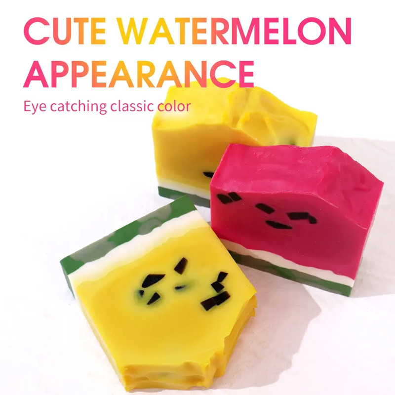 Ditong Private Label Vegan Body Wash Cleansing Moisturizing Watermelon Shape Cold Pressed Handmade Soap