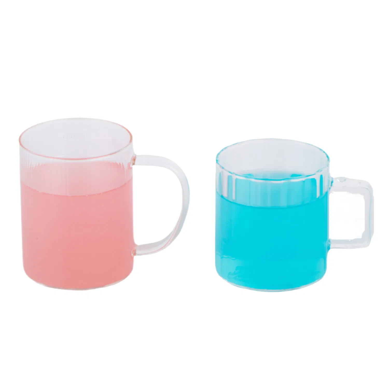 Embossed Borosilicate Glass Cup with Handle for Drinking