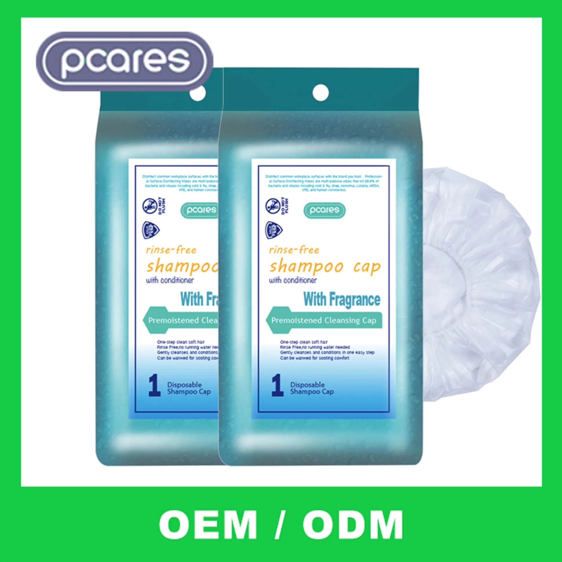 Customized Disposable Latex Microwaveable Shower Cap No Water Rinse Free Adult Shampoo Cap