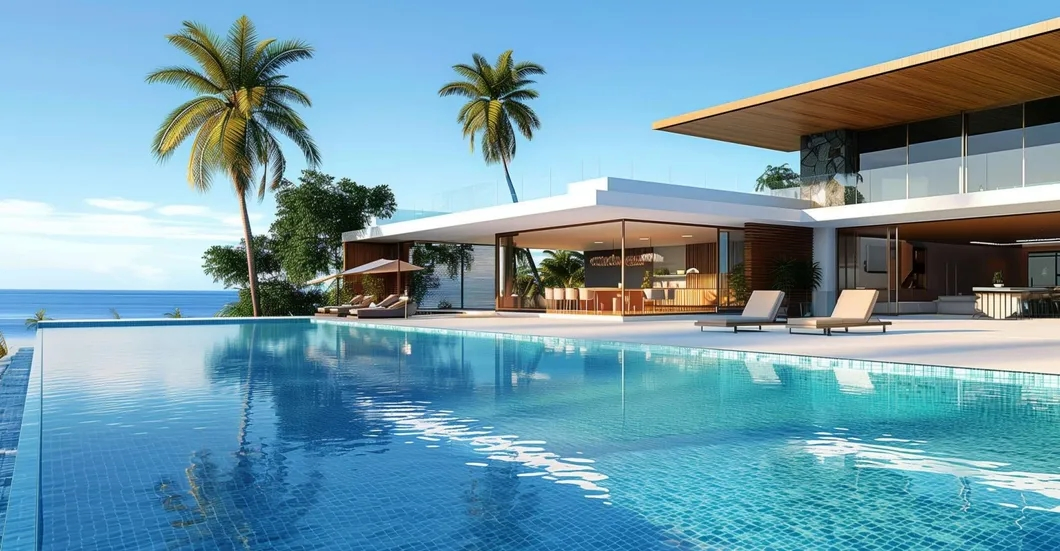 Голубая стеклянная мозаика 300x300 мм для бассейна и ванной