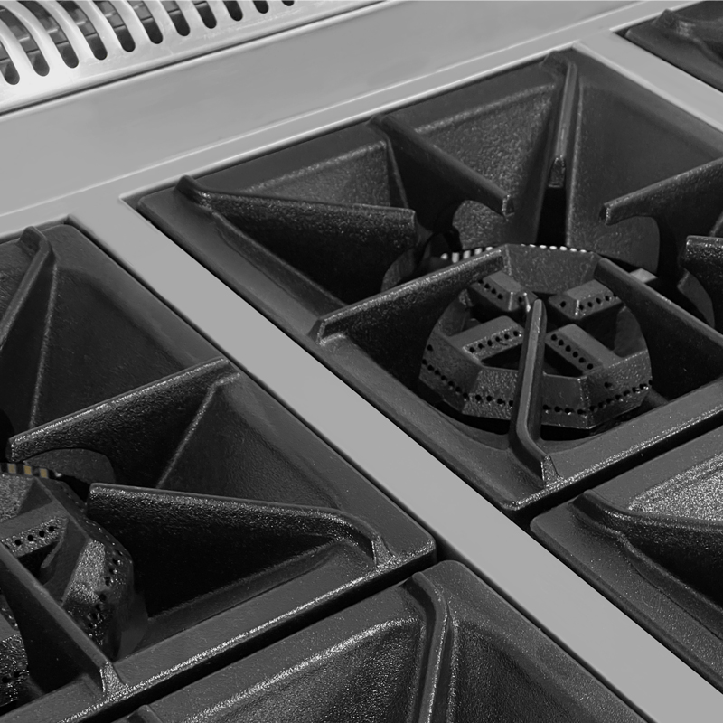 Commercial Professional Kitchen Catering Fast Food Wholesale Restaurant Equipment Stainless Steel 6 Gas Burner with Gas Oven