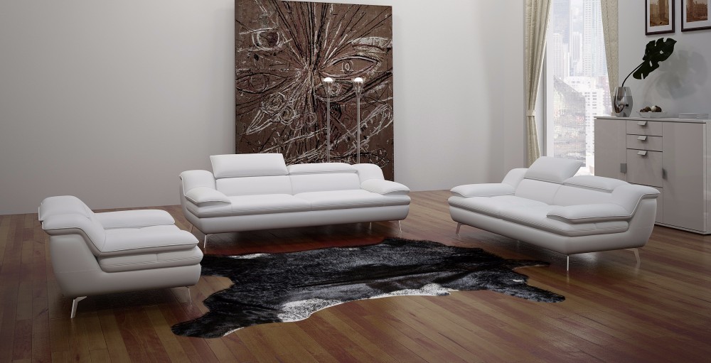 Диван кожаный секционный с регулируемым подголовником металл