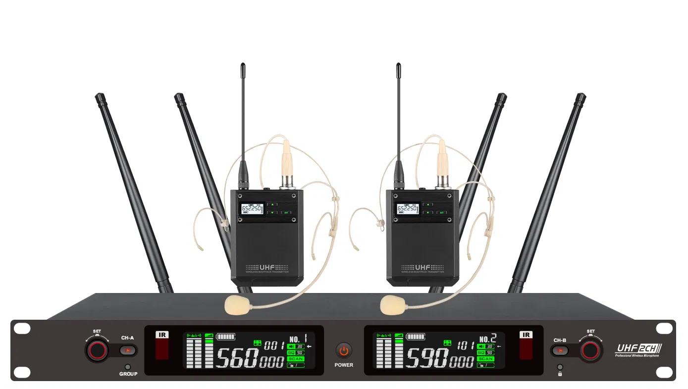 500MHz OEM Hotsale True Diveristy Wireless Microphone System in Aluminum Case