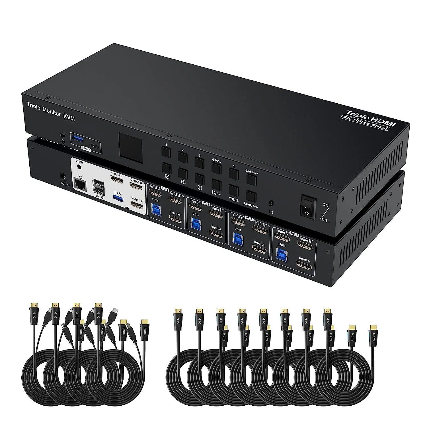 8K60Hz Kvm Switch Gaming Dock for 4 PCS & 2 Monitors Support Dynamic Hdr Vrr Fva and Allm HDMI + Dp Video Switcher