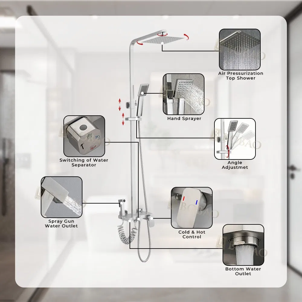 Modern Bathroom Shower Faucet Mixer Tap for Stylish Interiors