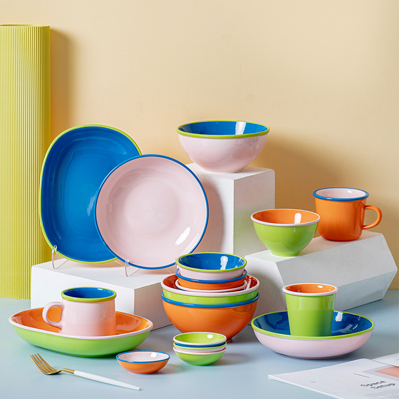 Wholesale Price Custom Plate Set Stoneware China Dinner Set Porcelain Ceramic Dinnerware Sets