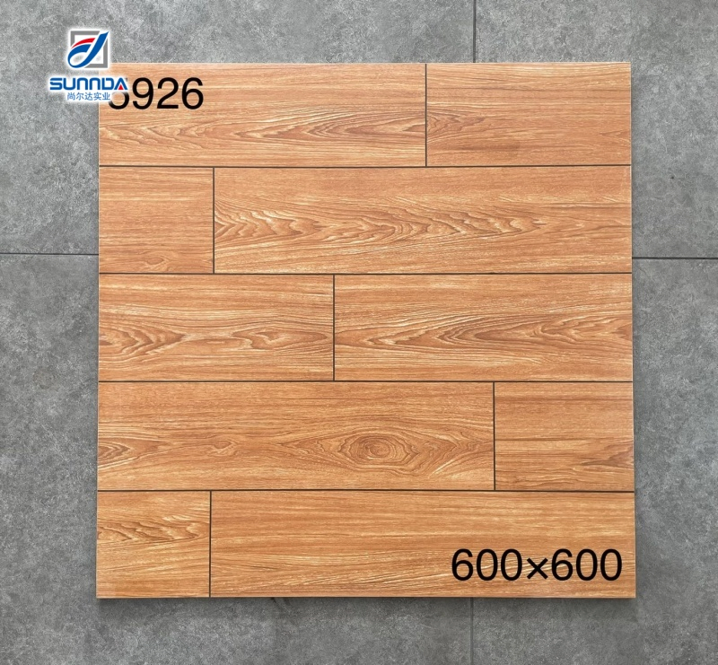 60X60cm Non-Slip Porcelain Wood Look Tile Matte Rectified Wooden Floor Tiles