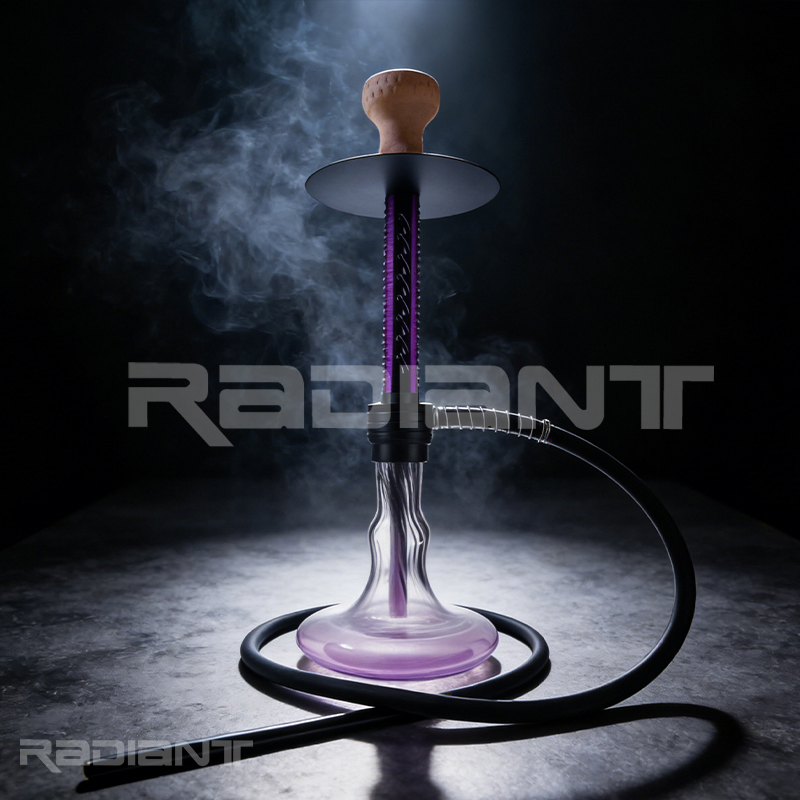 Arabic Style Hookah Colorful Hollowed out Large Single-Tube Aluminum Alloy Glass Hookah