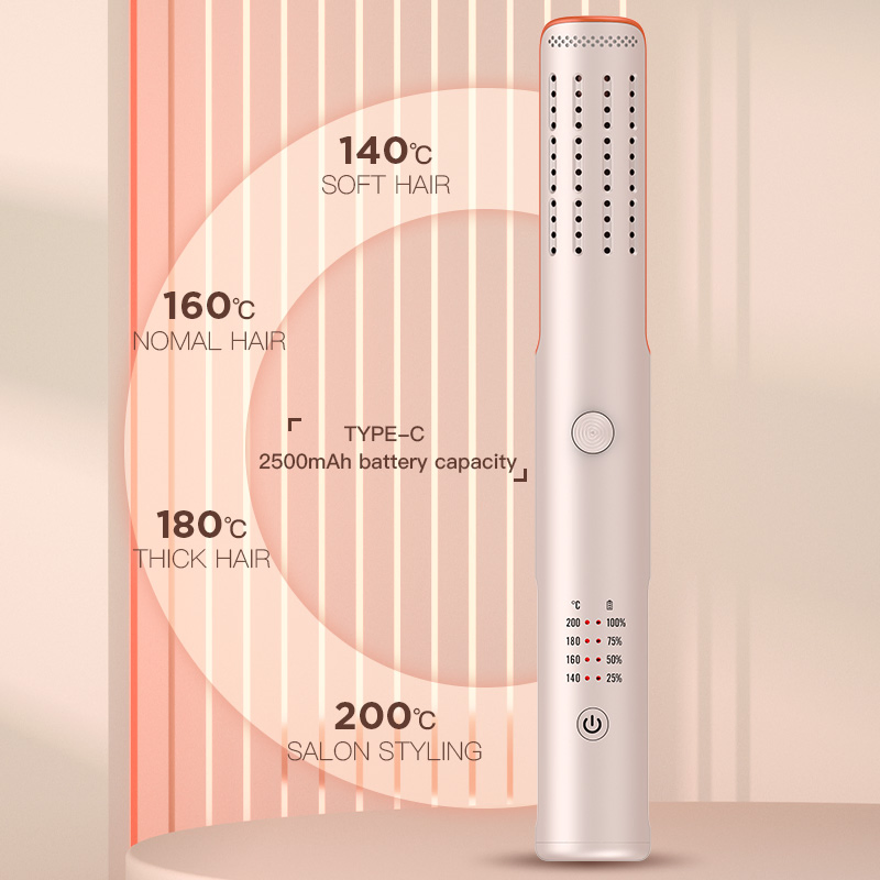 Travel Mini Portable Straight Hair and Curler Professional Cold Air Wireless Ceramic Titanium Hair Styling Tool