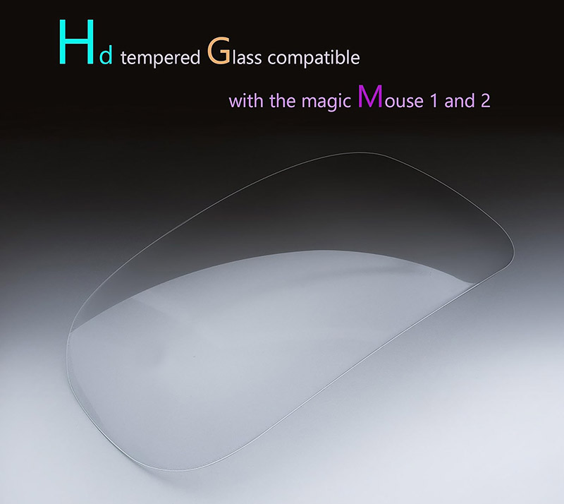 HD Trasparent Tempered Glass Screen Protector for Apple Magic Mouse 1 & 2, with 3D Curved Bending Design, Anti-Scratch, Anti-Oil, Anti-Explostion Protector