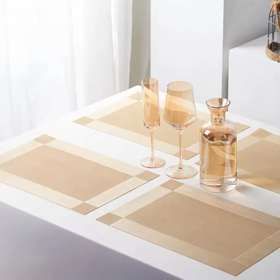 Custom Printed Best Heat Resistant Anti Slip Place Mat Home Kitchen Dining Table Mats Sets Vinyl PVC Woven Placemats