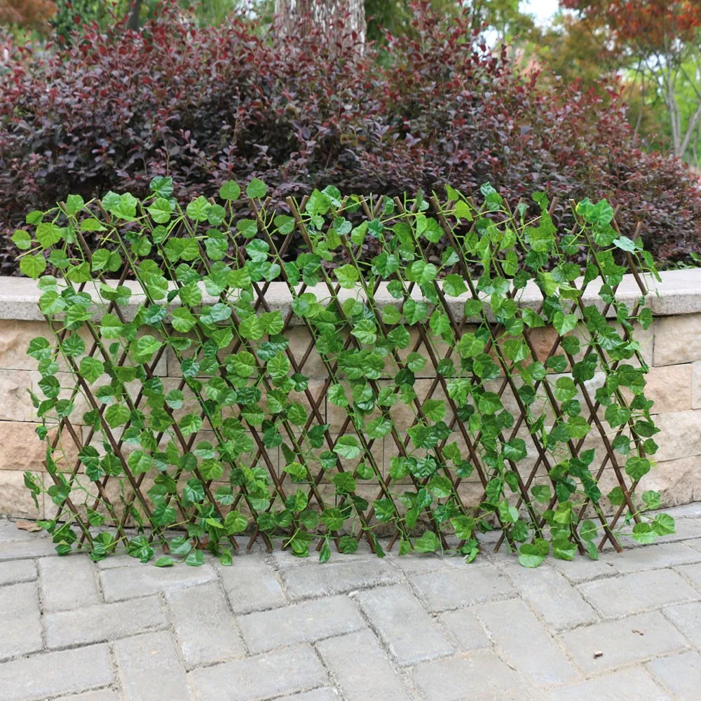 Garden Home Decoration Garden Trellis Outdoor Plant Telescopic Fence Artificial Leaf Fence