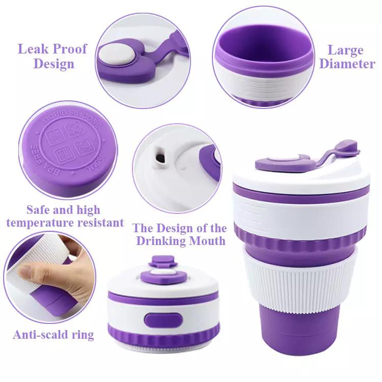 Складная силиконовая кружка для напитков, 350 мл