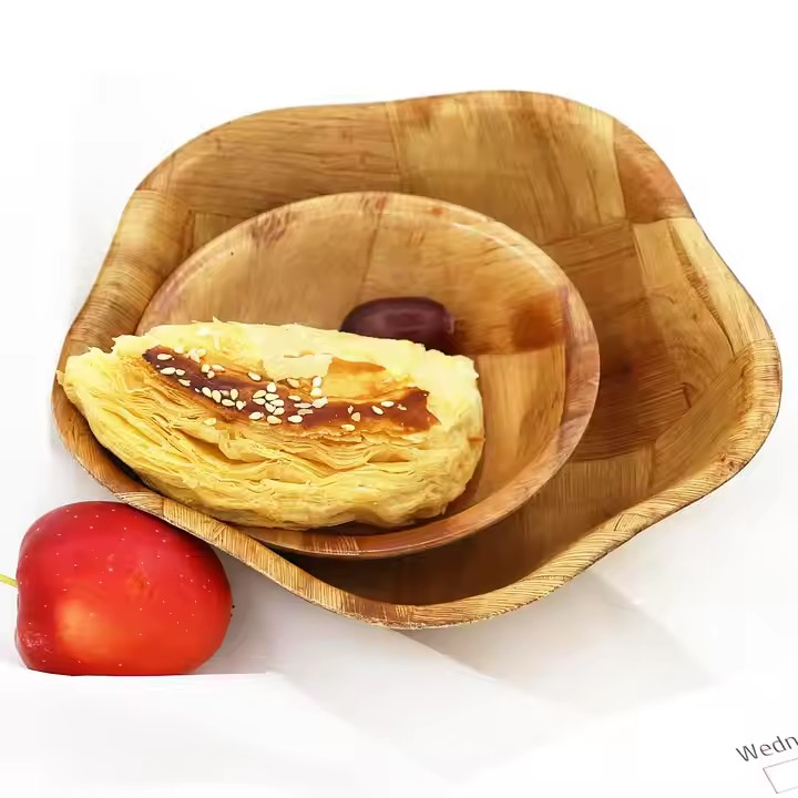 6" 8" 10" Bamboo Weaving Plate for Fuirt