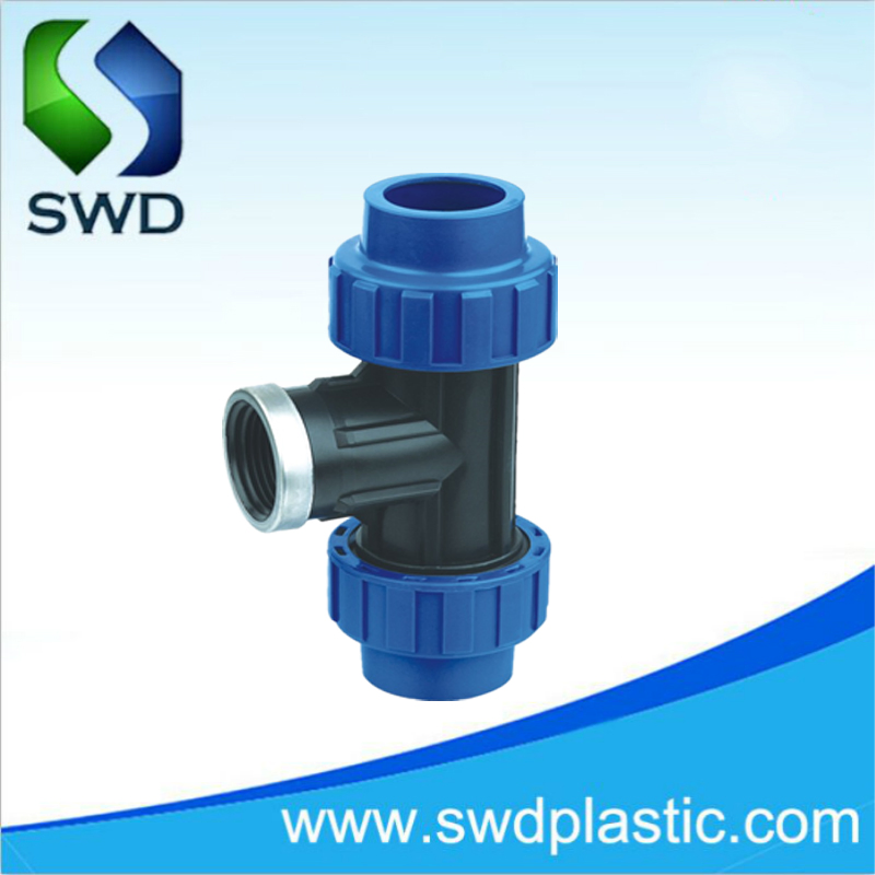 PP Compression Fittings Equal Tee Pn10 Factory Top Quality