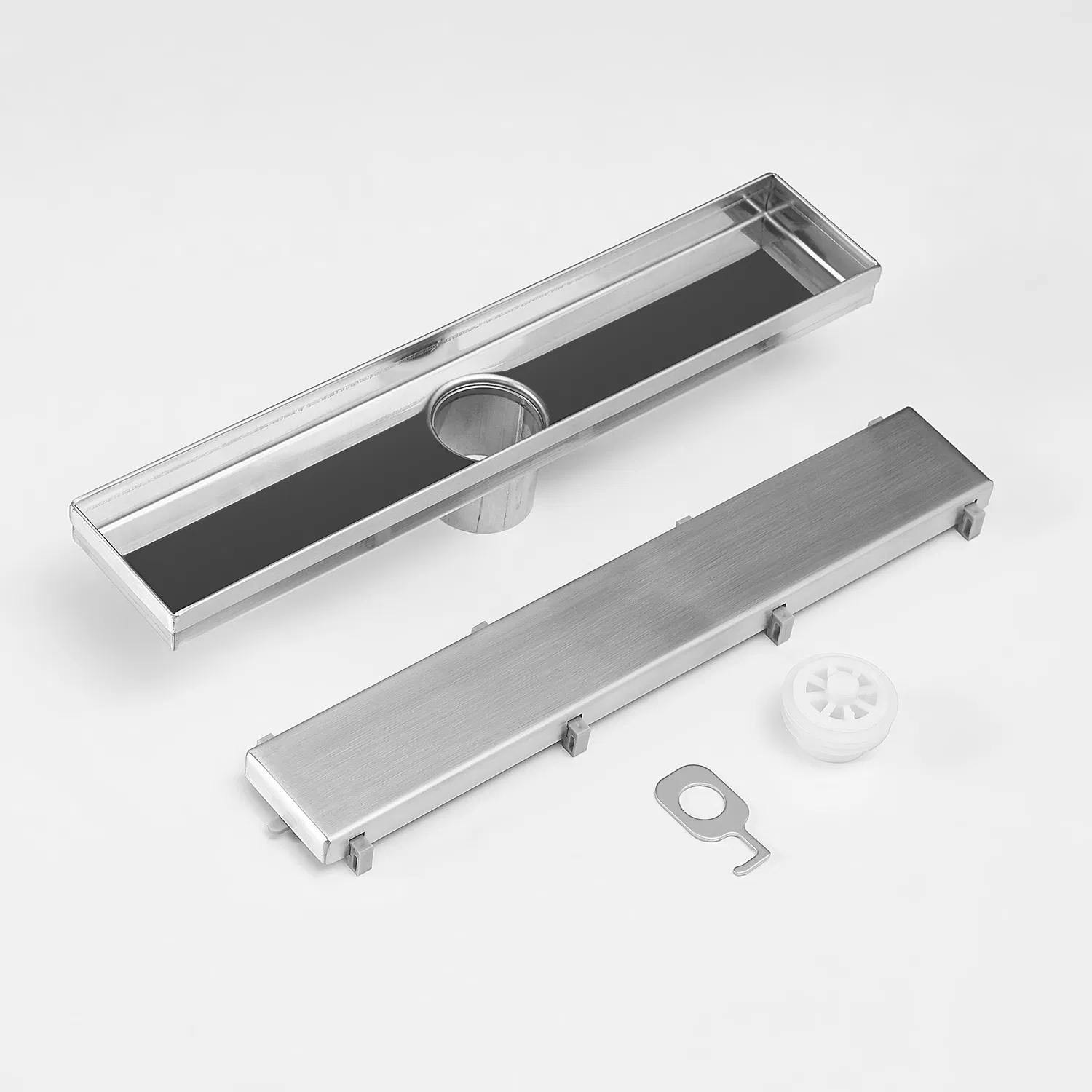 Long Channel Bathroom Drainer Conceal Invisible Shower Brass Floor Drain with Strainer