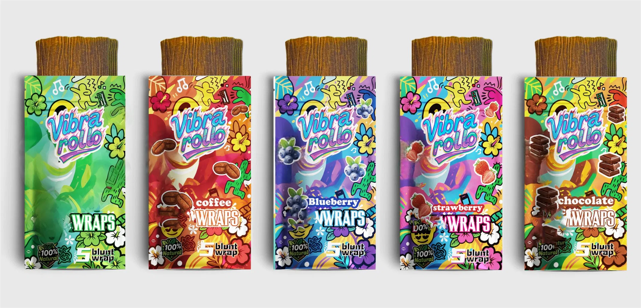 Tobacco Papers DIY Natural Plant Flat Blueberry Blunt Wraps