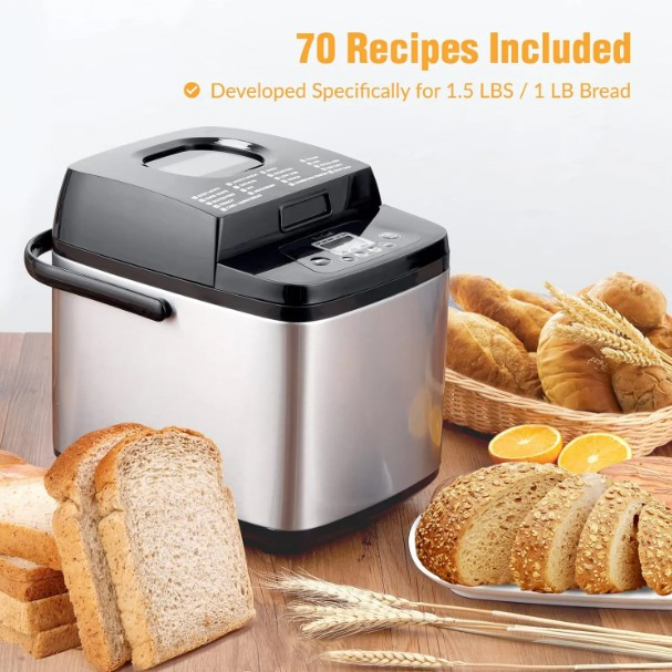 Multifunctional Cake Bread Maker with Two Mix Paddles and Quick Settings