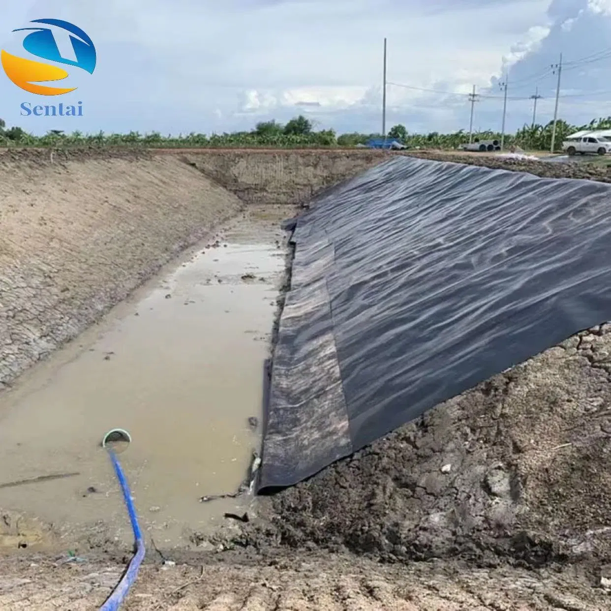 1mm 1.5mm Black HDPE Geomembrane Anti-Seepage Liner for Regulating Pool of Landfill Tailings Pond Artificial Lake and River Embankment Slope Protection