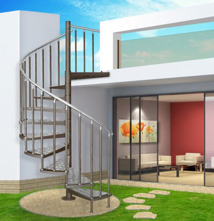 Modern Outdoor Steel Staircase Design Galvanized Spiral Staircase