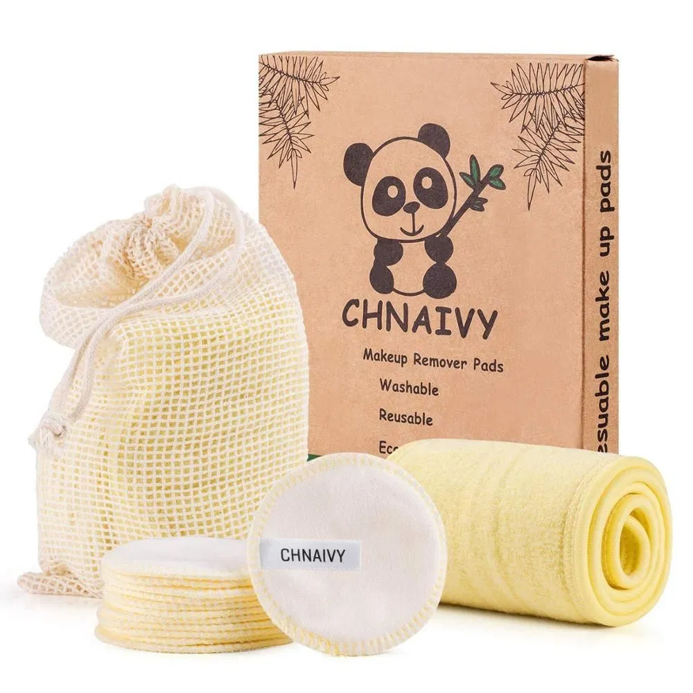 Eco Friendly Natural Washable Bamboo Velvet Make up Remover Pads
