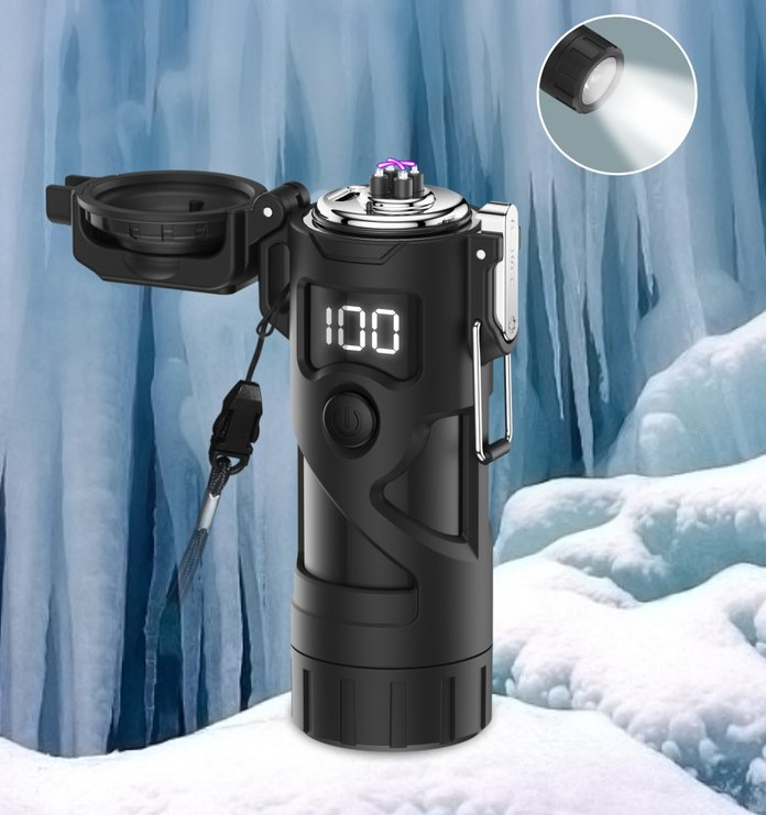 Newly Arrived Small Multifunction Lighter Waterproof Double Arc Flame Lighter with USB Charging Port