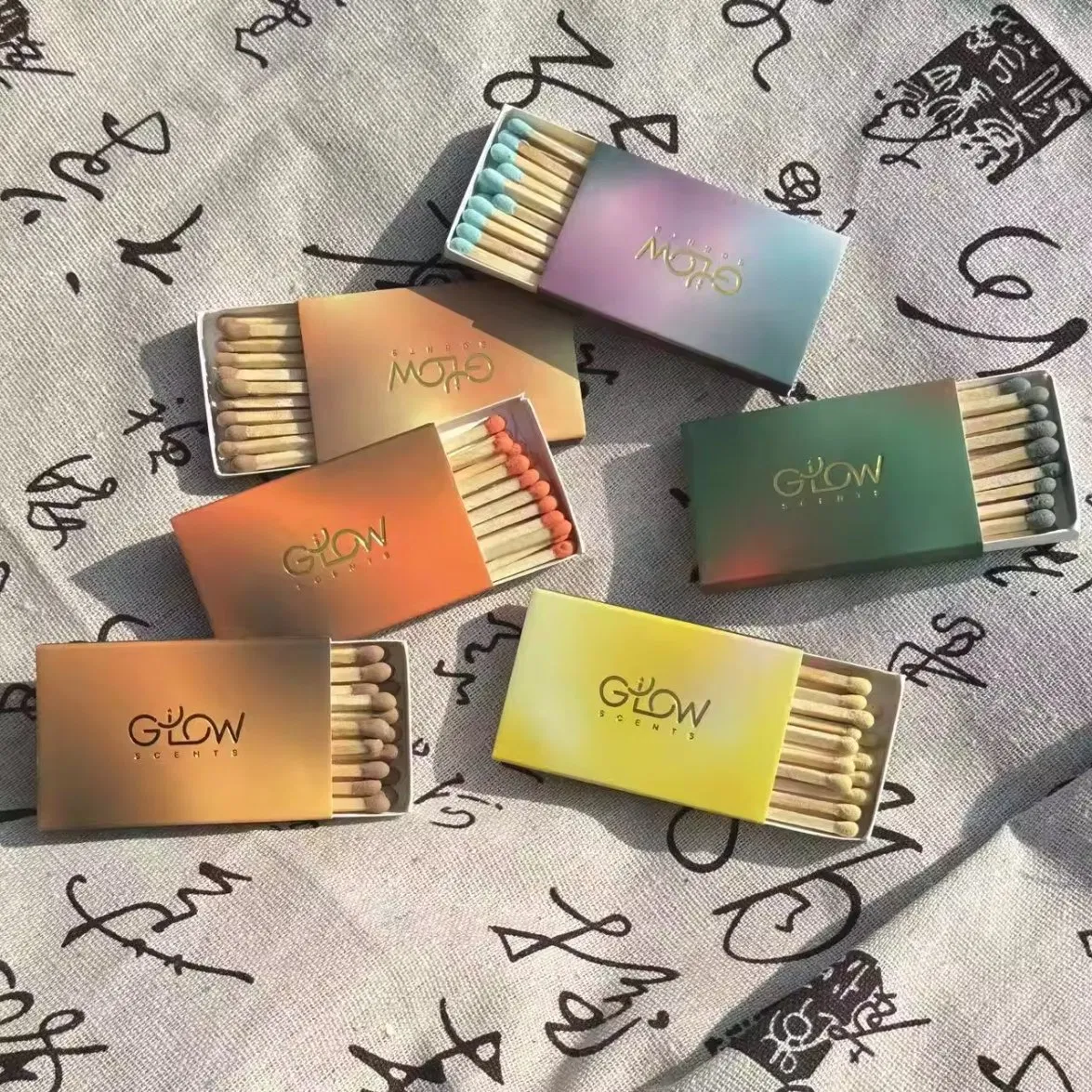 Custom Logo Art Cardboard Paper Matchbox Good Quality Match Box with Wooden Stick Colored Safety Matches Box