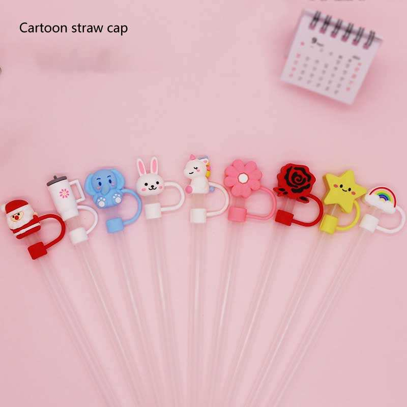 PVC Custom Cartoon Personal Straw Cover Straw Topper
