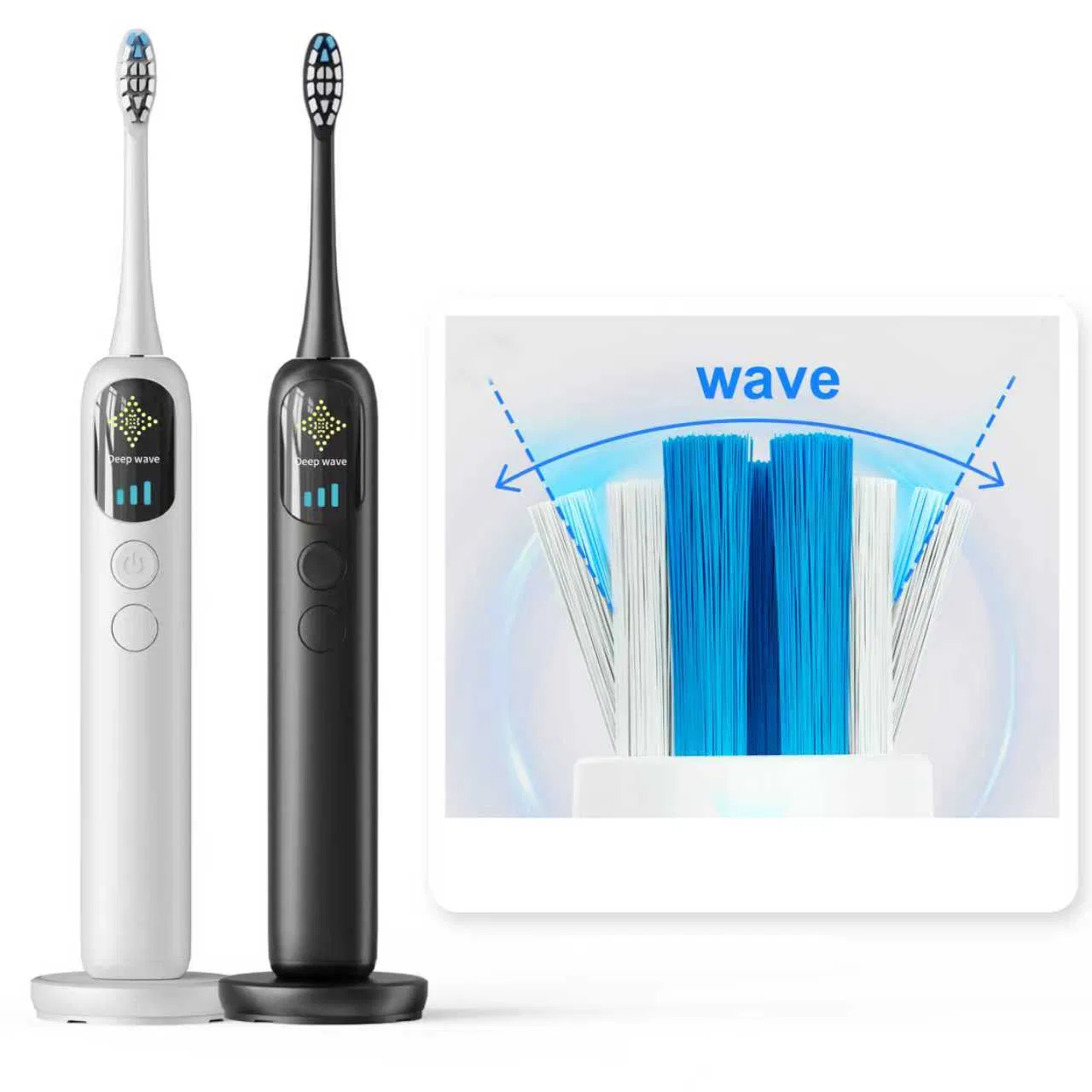 Intelligent Display Screen Electric Toothbrush with LCD Screen 15 Modes Pressure Sensor