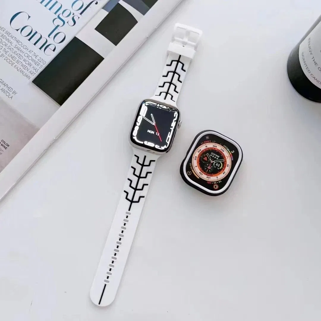 Watch Band with Cover Case Silicone Straps for iWatch Apple Watch Series 8 Fashion