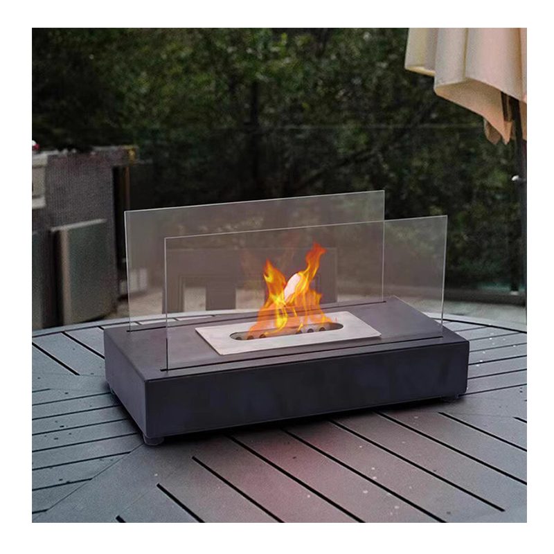 Stone Smokeless Ethanol Fire Pit Charcoal Support Flange Coffee Outdoor Table Fireplace