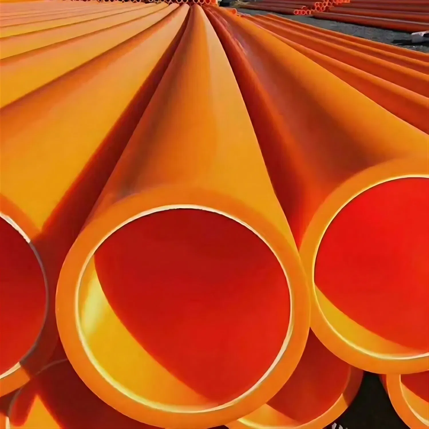 Custom Lengths 2-12m Non-Toxic Orange Mpp Cable Protection Pipe Plastic Tubes with Anti-UV Coating