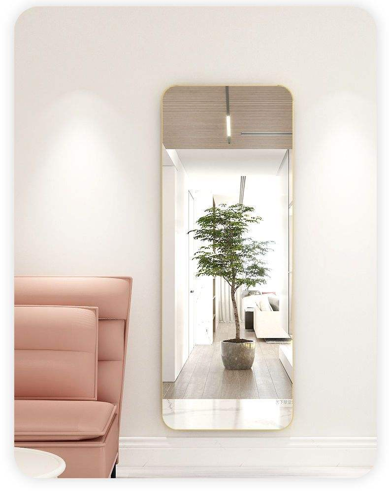 Wall Mounted Full Length Mirror - Modern Bathroom/Bedroom Makeup Mirror with 3D Stereoscopic Design - Space Saving Floor Mirror for Home Decor