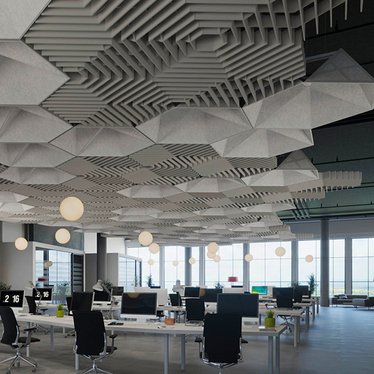 Soundproof Star Design Polyester Fiber Acoustic Panel Pet 3D Ceiling Lampshade