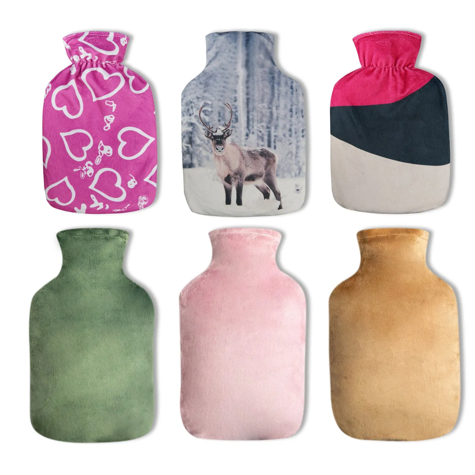 Custom Pattern Knitted Natural Rubber Hot-Water Bag for Winter Use