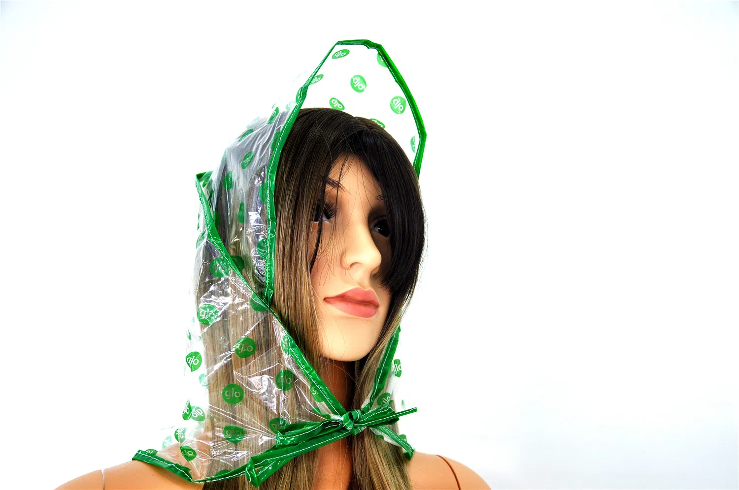 Printing Green Logo PE Rain Hat