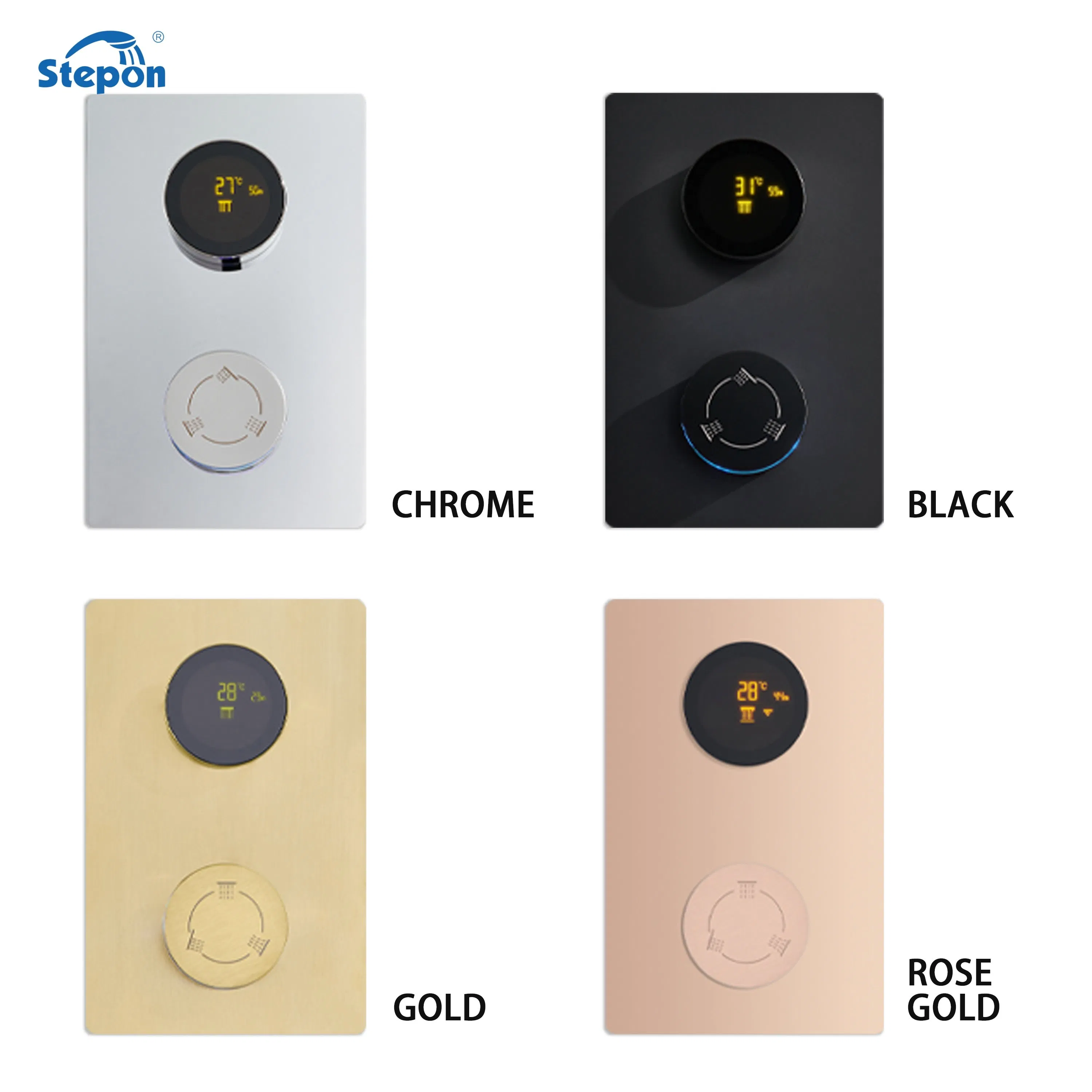 Stepon Bathroom Thermostatic Shower Set with Anti-Scald Safety Digital Display Concealed Install