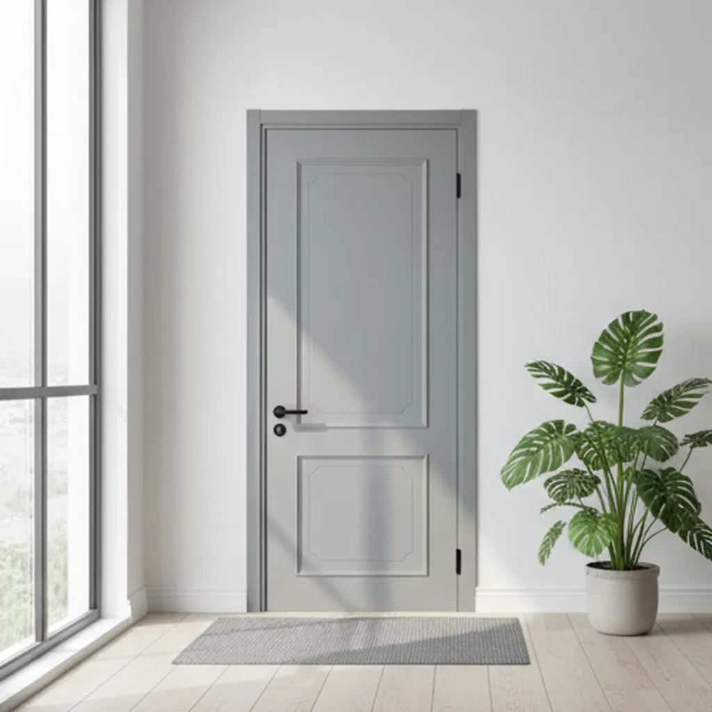 Finished Wood Plastic Composite Majoys Customized Insectproof WPC/PVC Door with Door Lintel