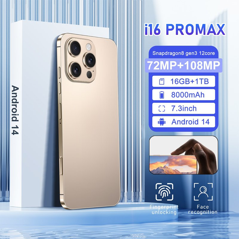 2025 Popular 16GB+1tb I16 PRO Max Dual SIM Cell Mobile Smart Phone