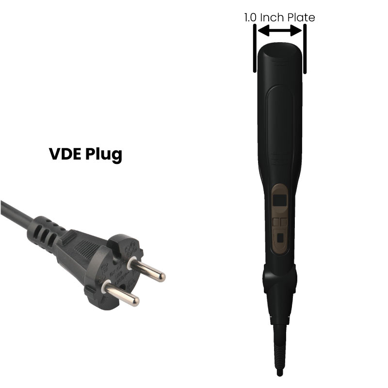 1.0 Inch Wholesale or Retail Dual Voltage LCD Display Flat Iron Titanium Plated Hair Straightener