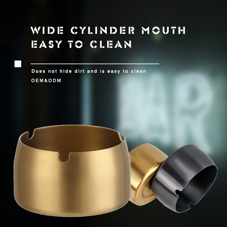 Factory-Outlet Stainless Steel Ashtray Metal Round Ashtray Cigar Ashtray for Bar KTV Hotel with Various Sizes