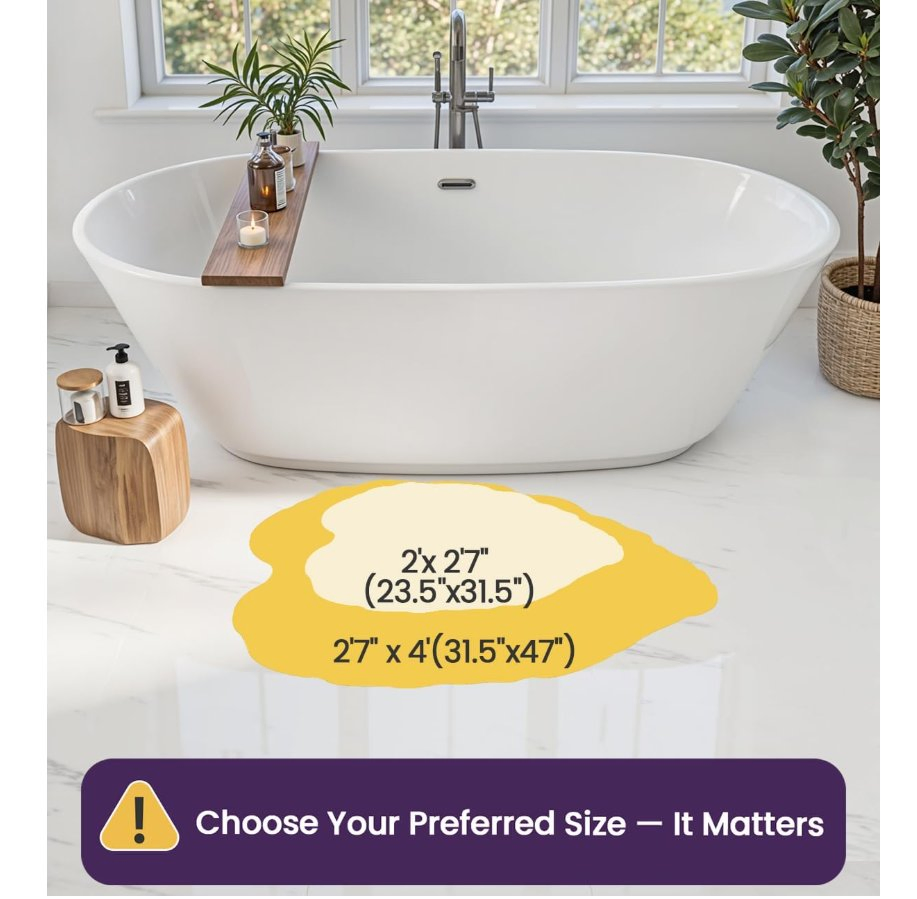 Soft Washable Absorbent Fluffy Bath Mat Bathroom Rugs with Non-Slip Backing